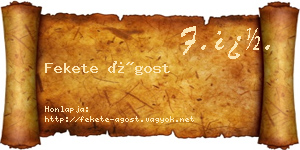 Fekete Ágost névjegykártya
