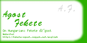 agost fekete business card